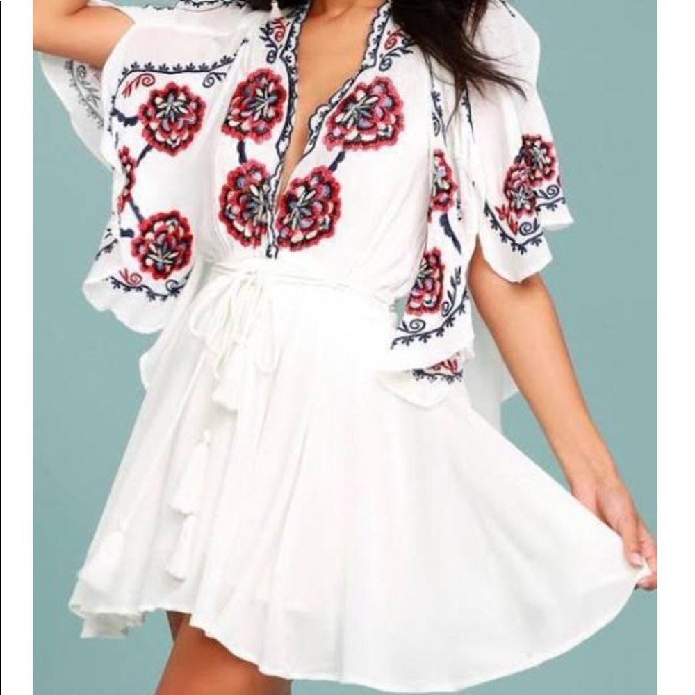 Free People Cora Embroidered A-Line Shift Dress